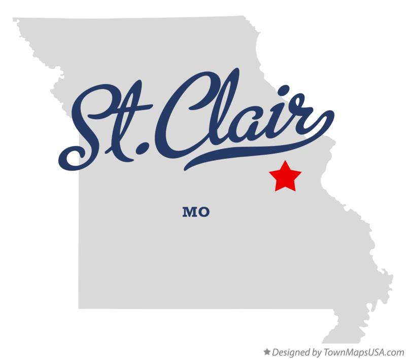 Map of St.Clair Missouri MO