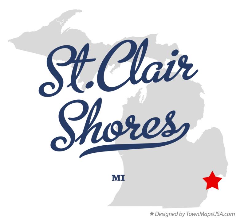 Map of St.Clair Shores Michigan MI
