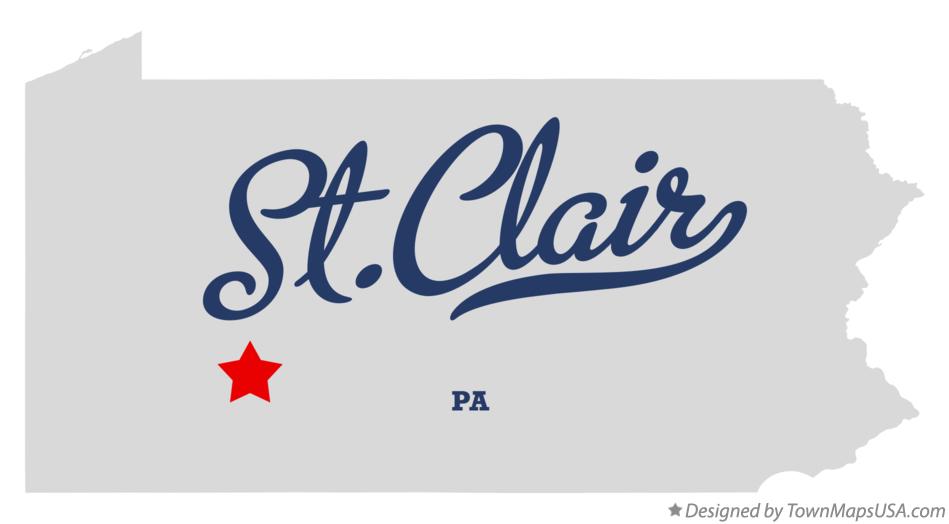 Map of St.Clair Pennsylvania PA
