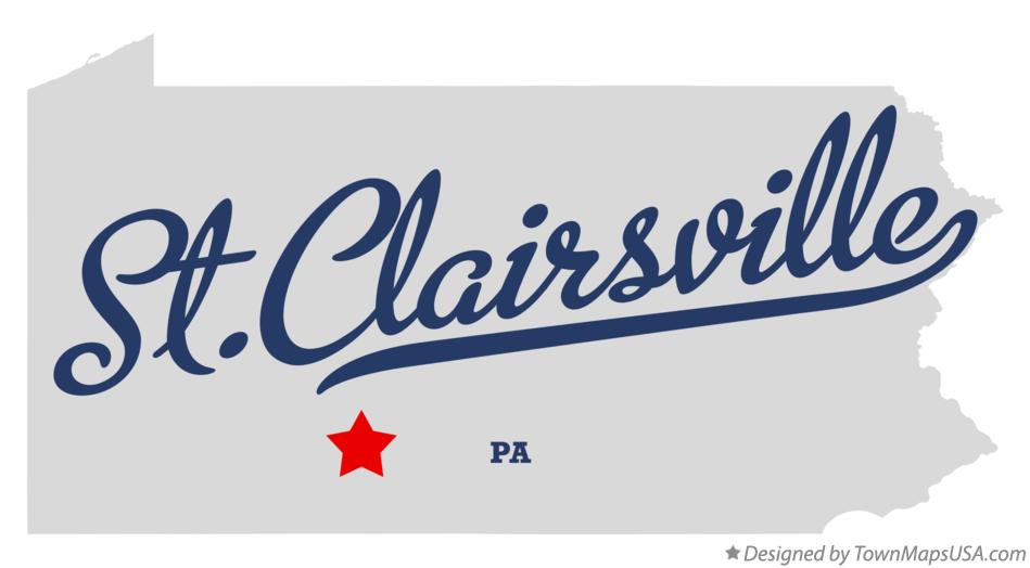 Map of St.Clairsville Pennsylvania PA