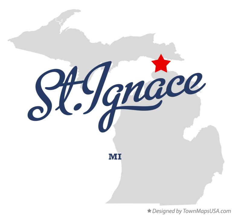 Map of St.Ignace Michigan MI