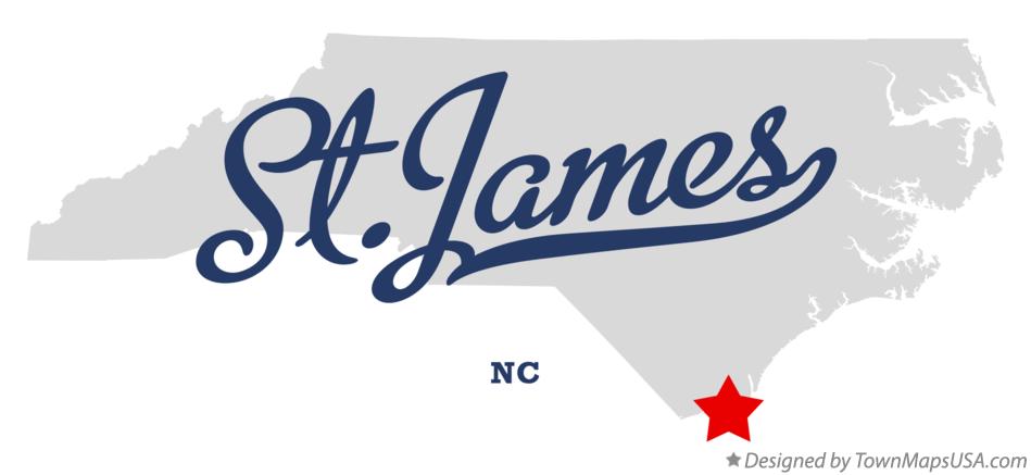 Map of St.James North Carolina NC