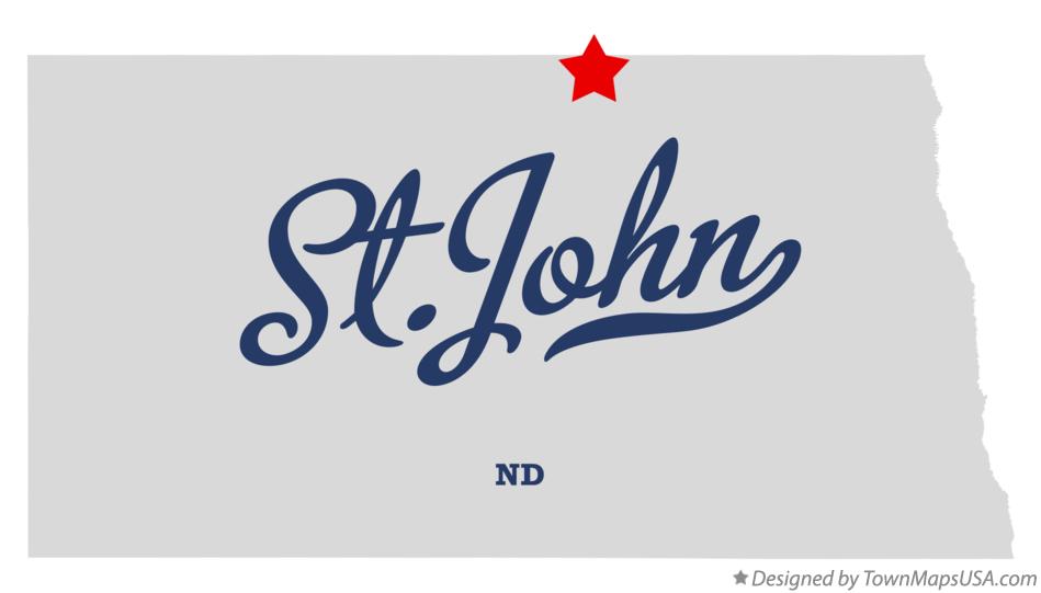 Map of St.John North Dakota ND