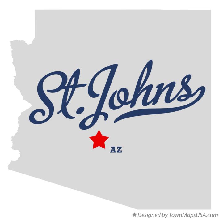 Map of St.Johns Arizona AZ