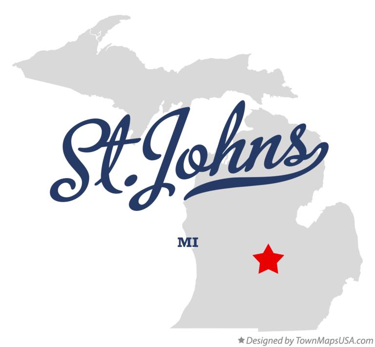 Map Of St Johns Mi Michigan