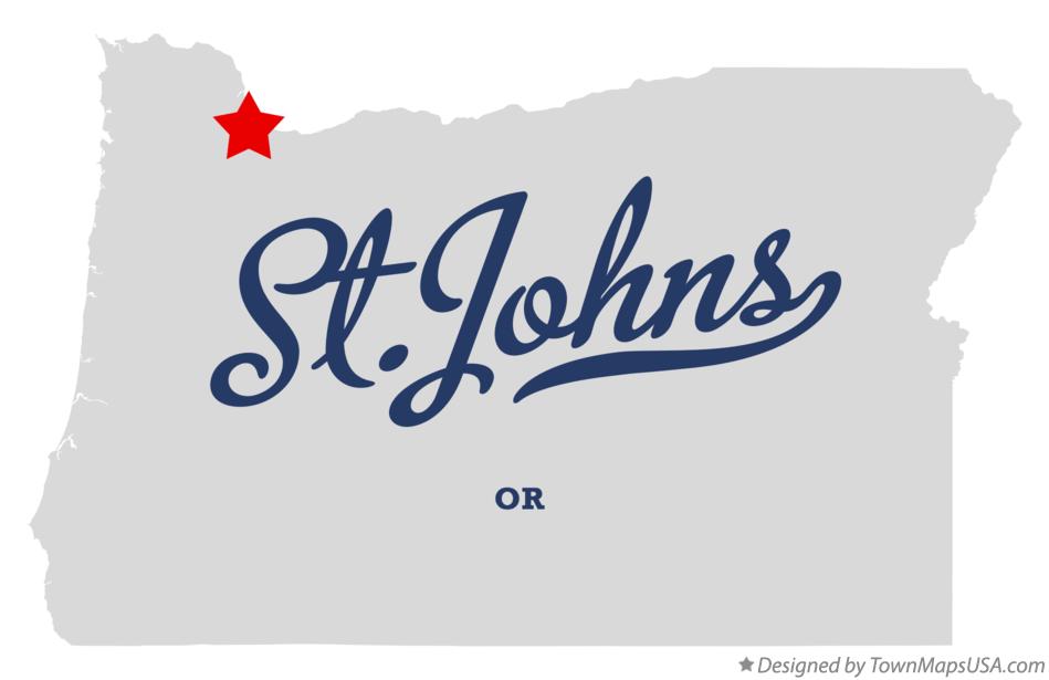 Map of St.Johns Oregon OR