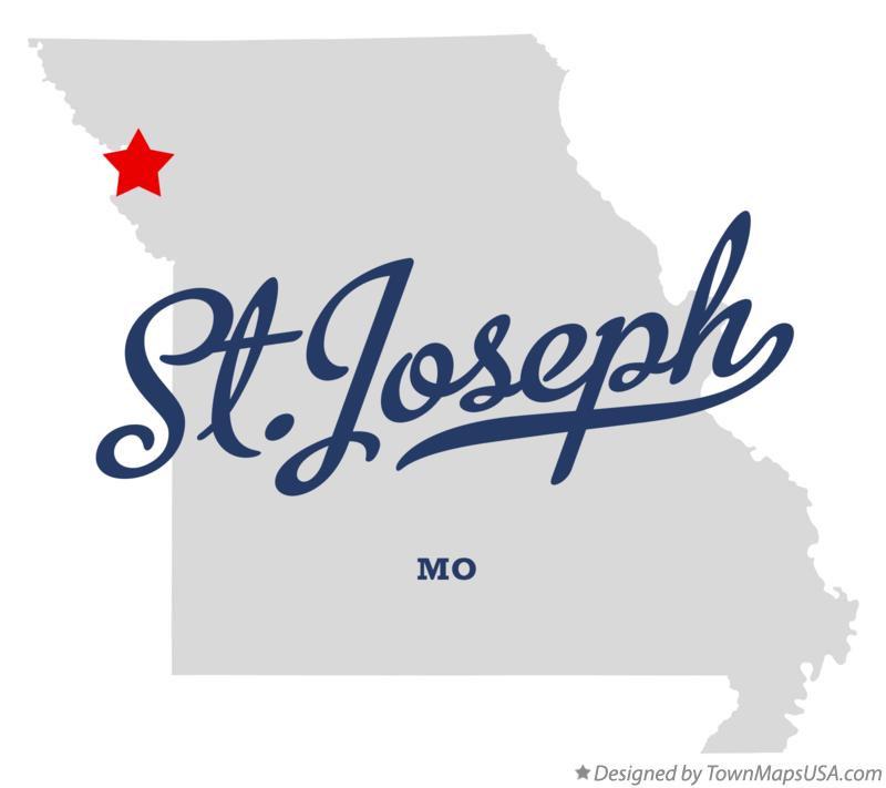 Map of St.Joseph Missouri MO