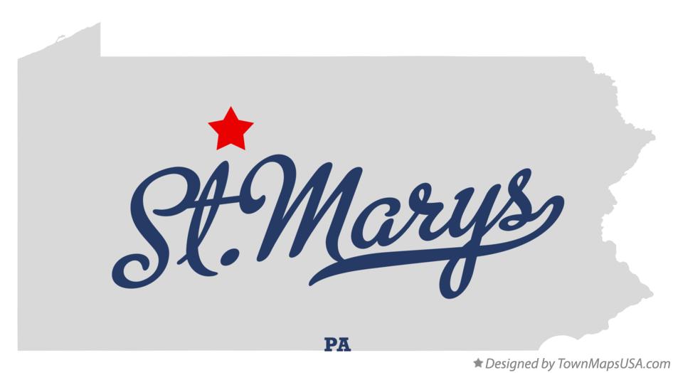 Map of St.Marys Pennsylvania PA