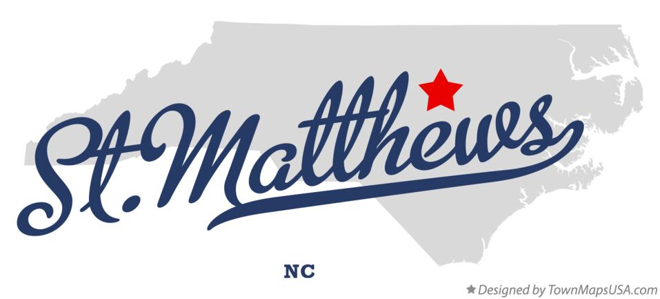 Map of St.Matthews North Carolina NC