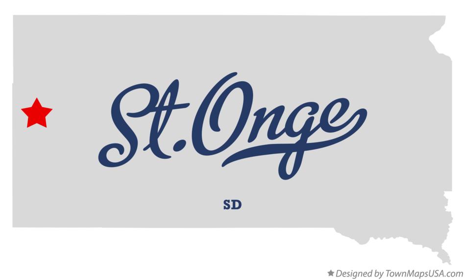 Map of St.Onge South Dakota SD