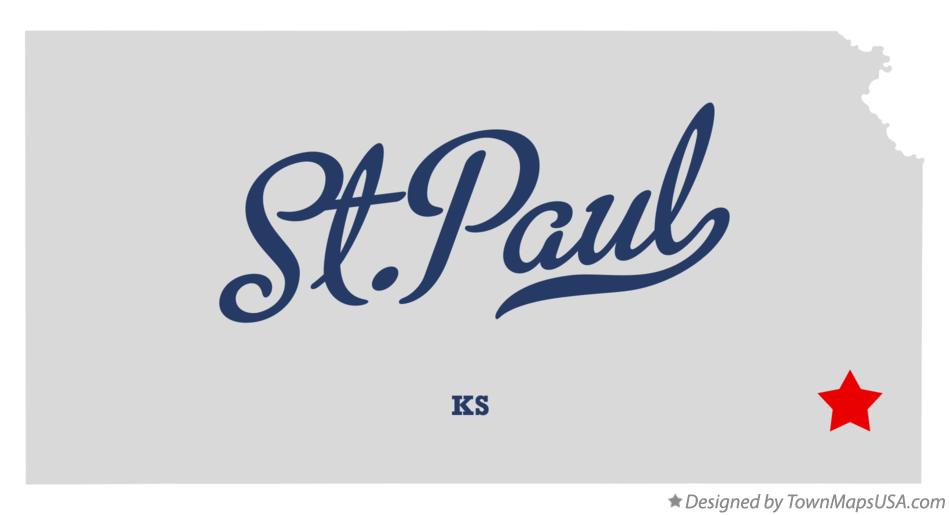 Map of St.Paul Kansas KS