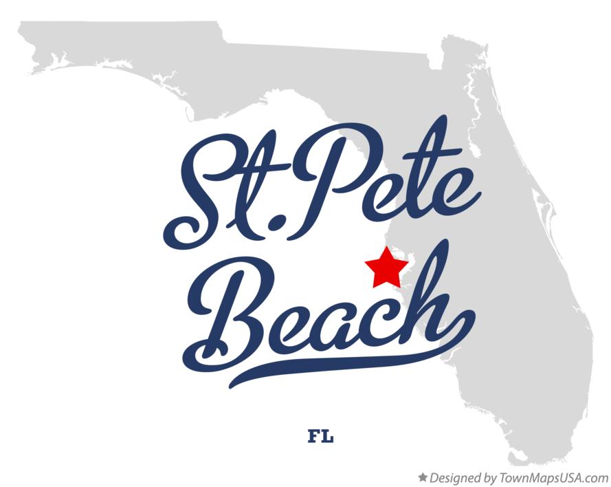 Map of St.Pete Beach Florida FL
