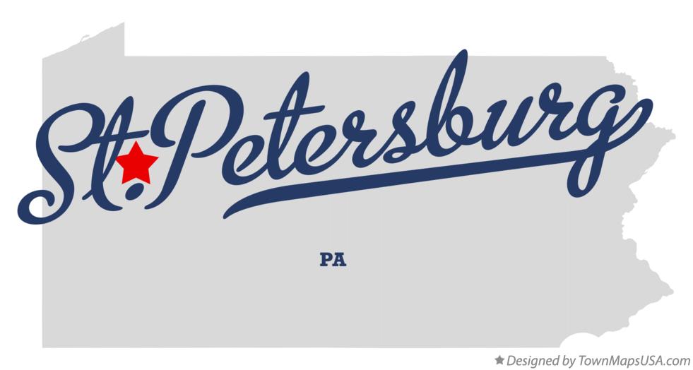 Map of St.Petersburg Pennsylvania PA