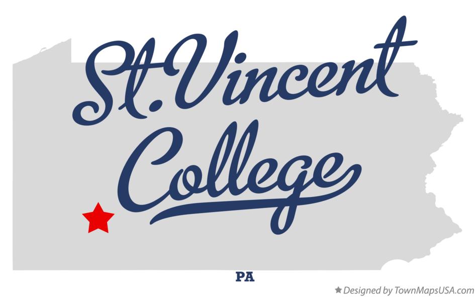 Map of St.Vincent College Pennsylvania PA