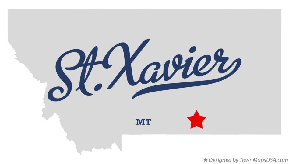 Map of St.Xavier Montana MT