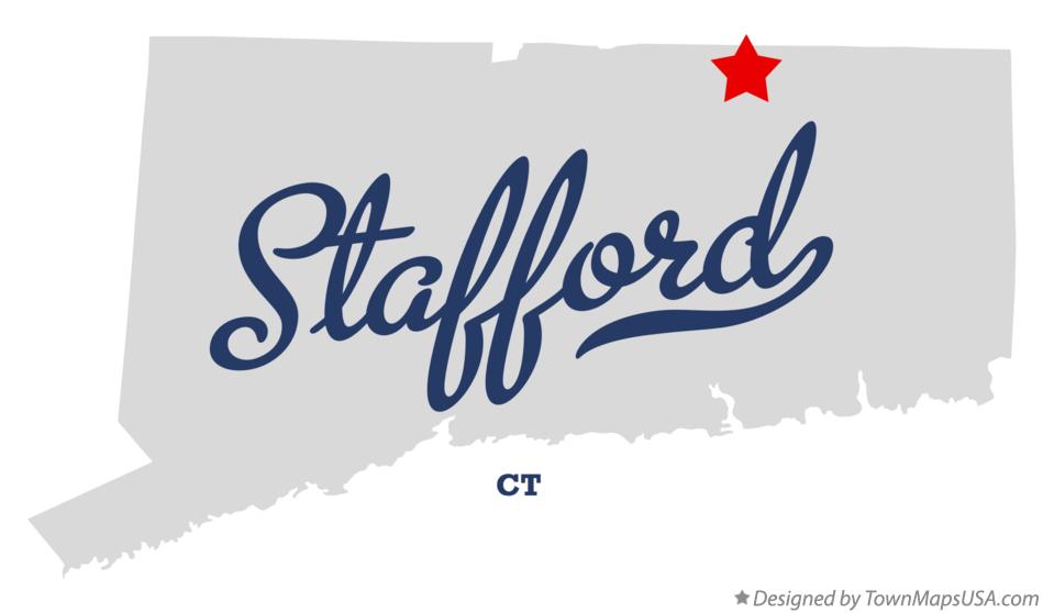 Map of Stafford Connecticut CT