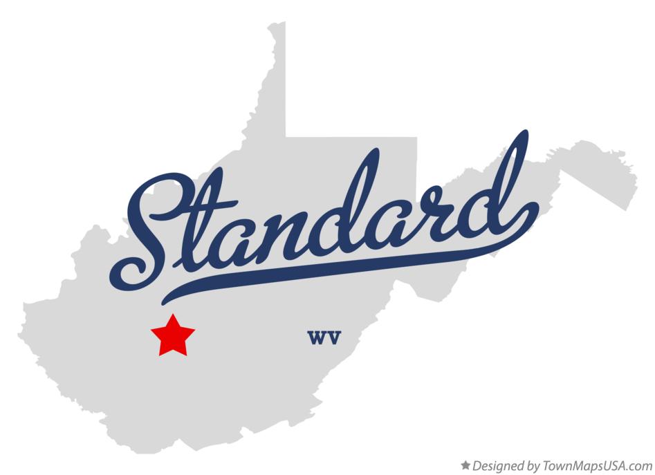 Map of Standard West Virginia WV