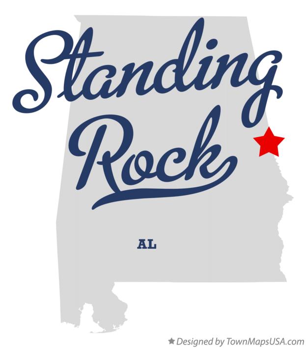 Map of Standing Rock Alabama AL