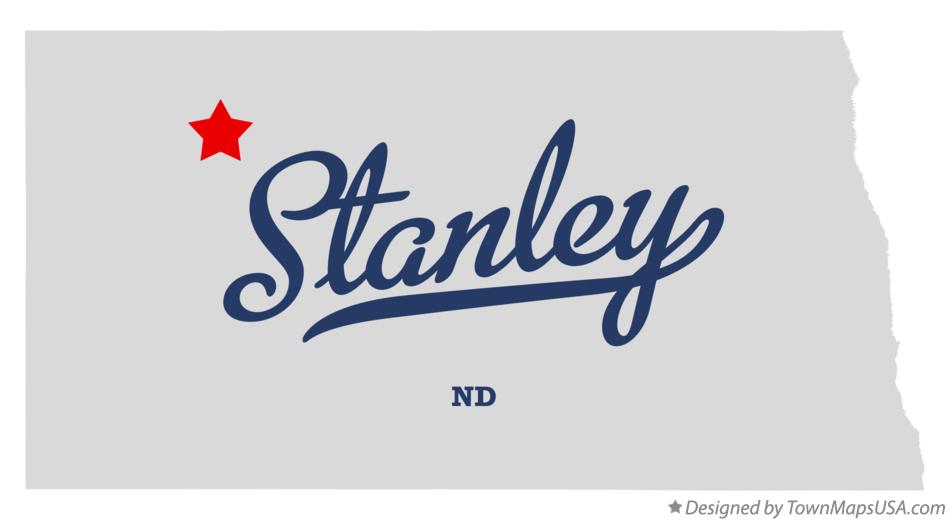 Map of Stanley North Dakota ND