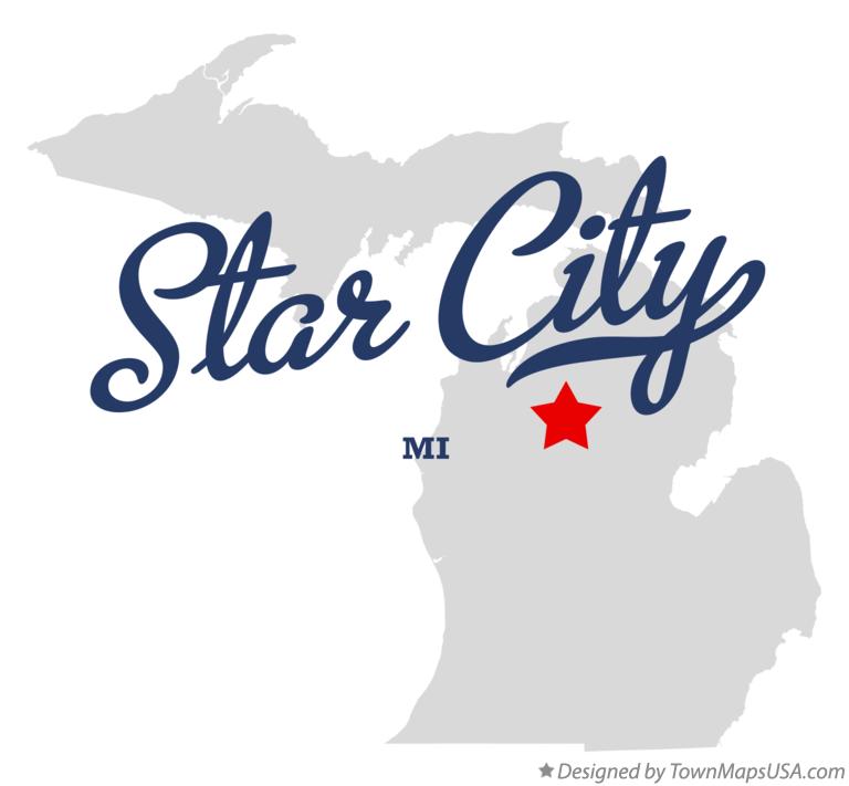 Map of Star City Michigan MI