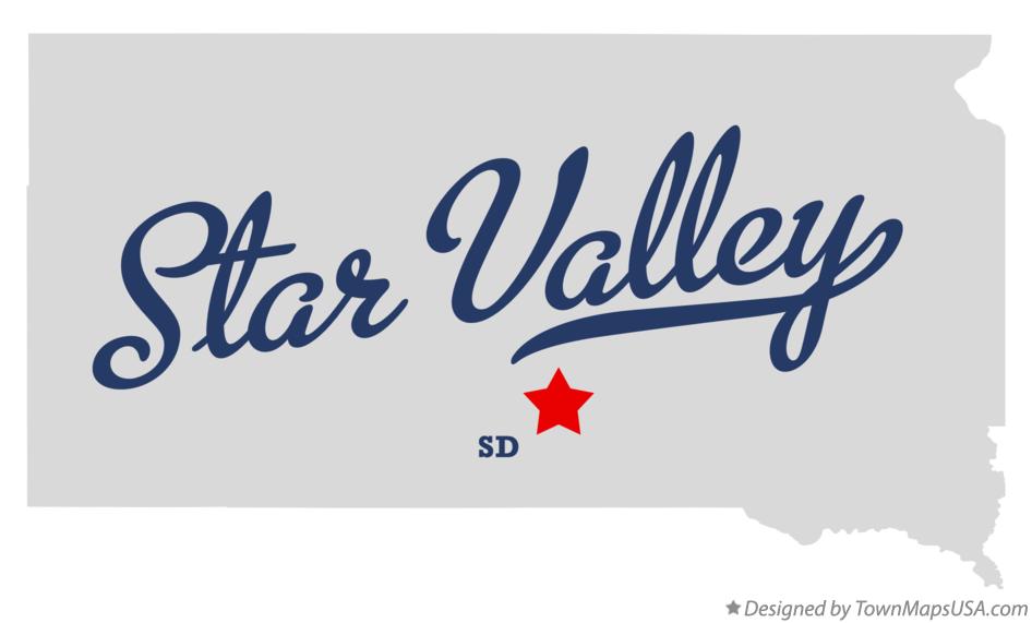 Map of Star Valley South Dakota SD
