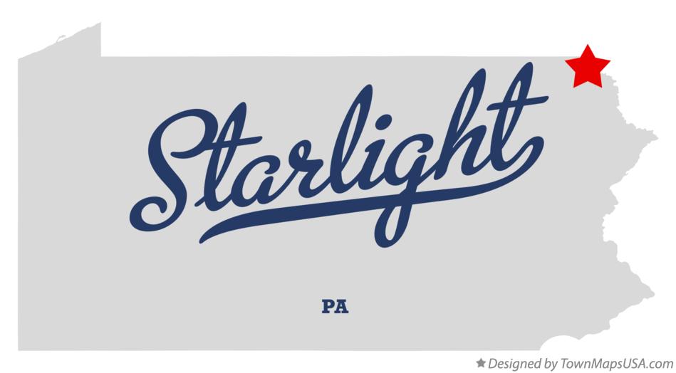 Map of Starlight Pennsylvania PA