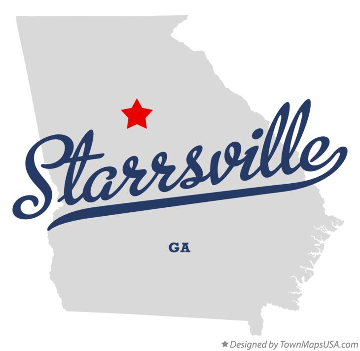 Map of Starrsville Georgia GA