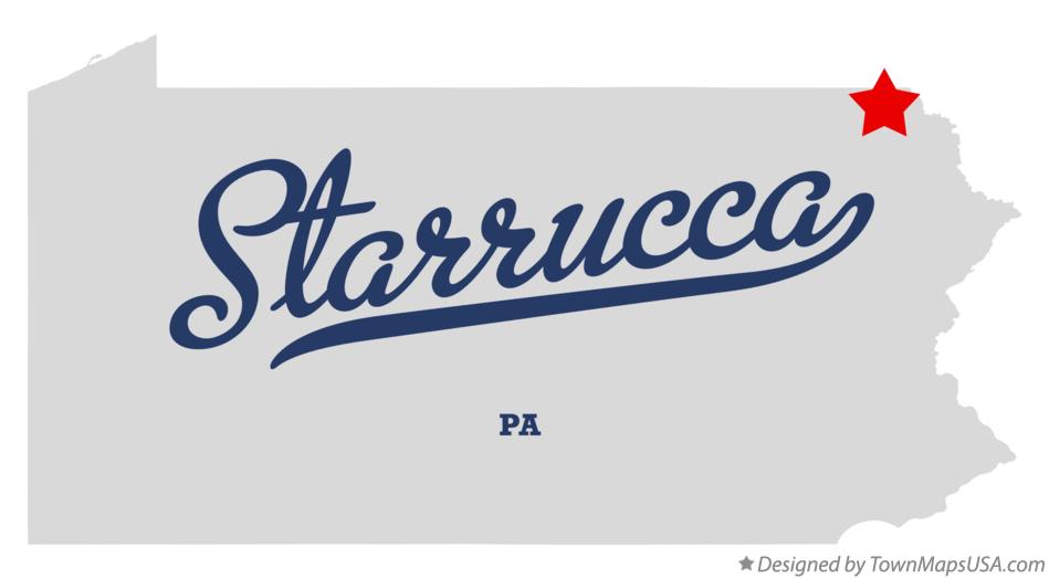 Map of Starrucca Pennsylvania PA