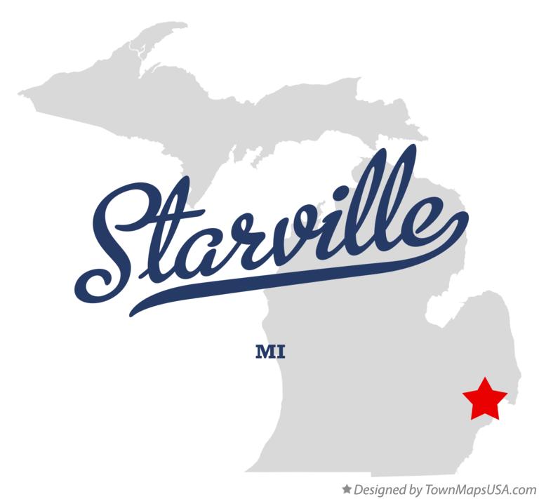 Map of Starville Michigan MI