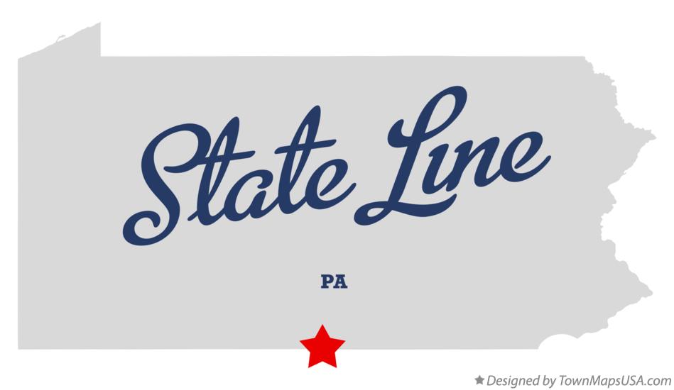 Map of State Line Pennsylvania PA