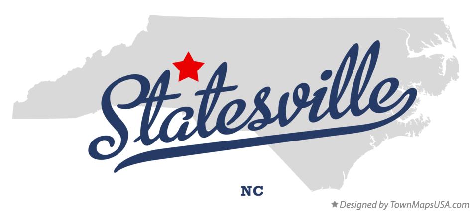 Map of Statesville North Carolina NC