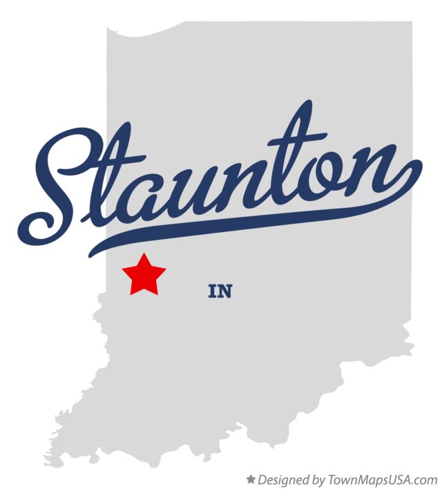 Map of Staunton Indiana IN