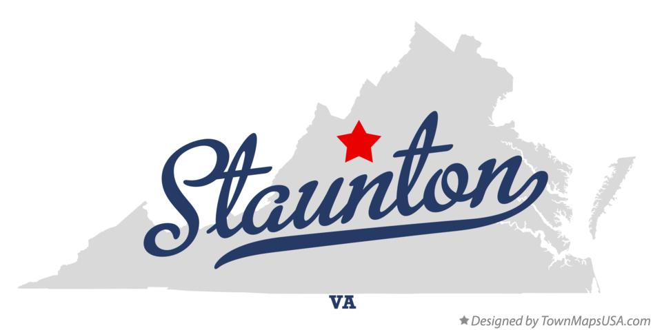 Map of Staunton Virginia VA