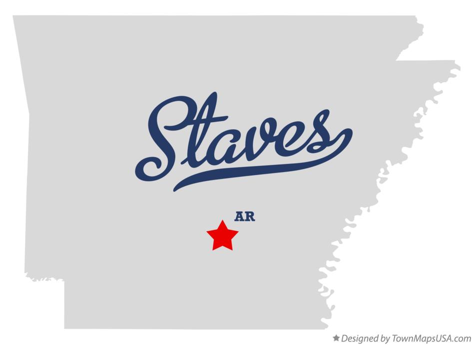 Map of Staves Arkansas AR