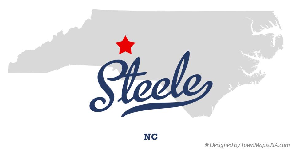 Map of Steele North Carolina NC