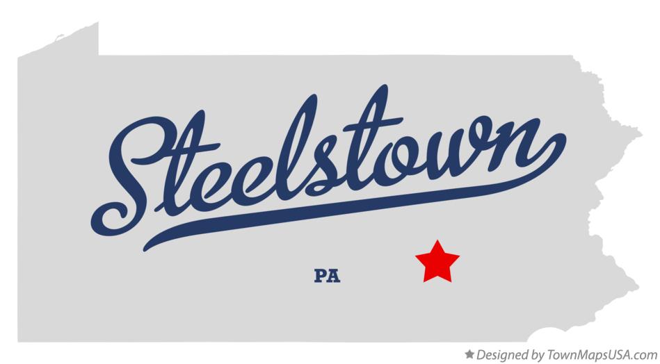 Map of Steelstown Pennsylvania PA