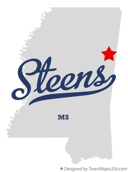 Map of Steens Mississippi MS