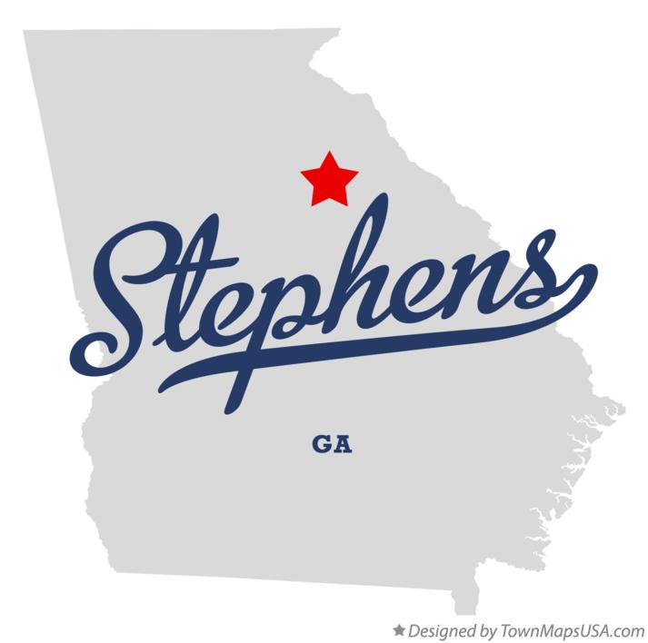 Map of Stephens Georgia GA