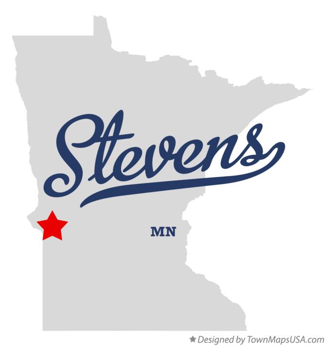 Map of Stevens Minnesota MN