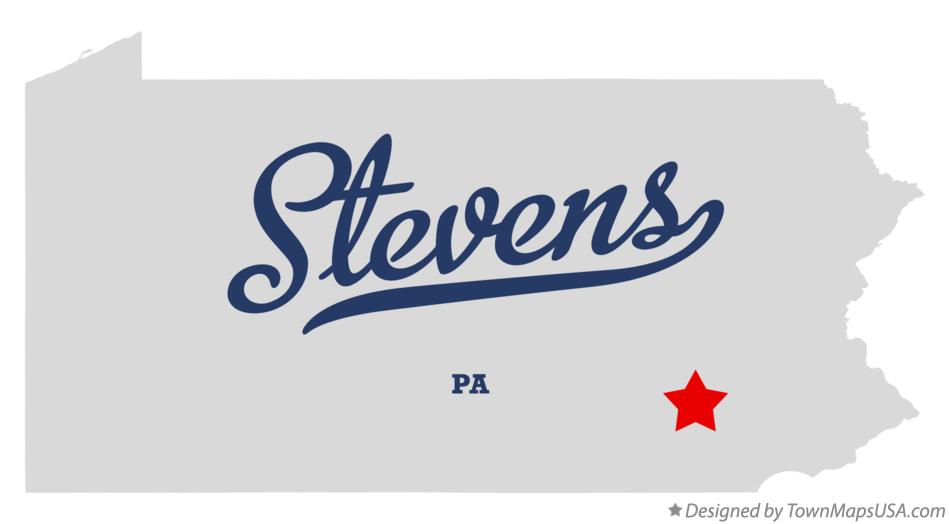 Map of Stevens Pennsylvania PA