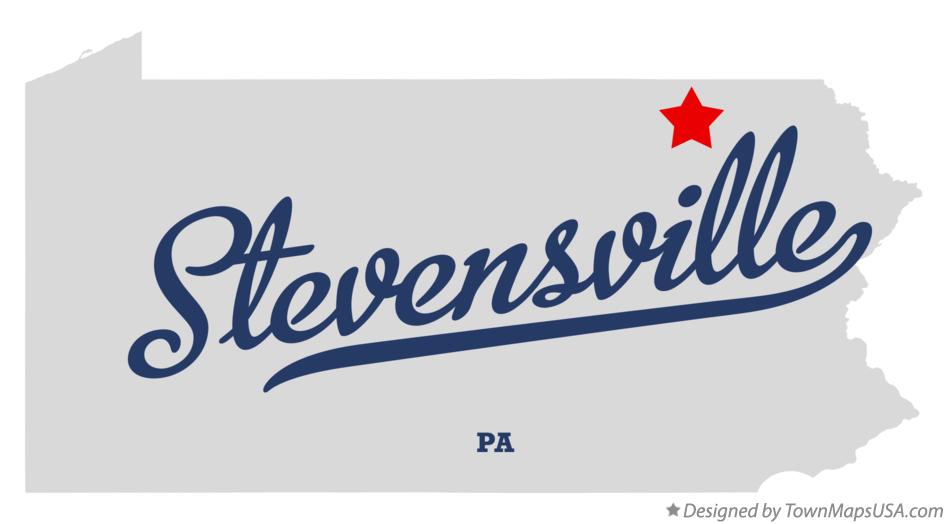 Map of Stevensville Pennsylvania PA