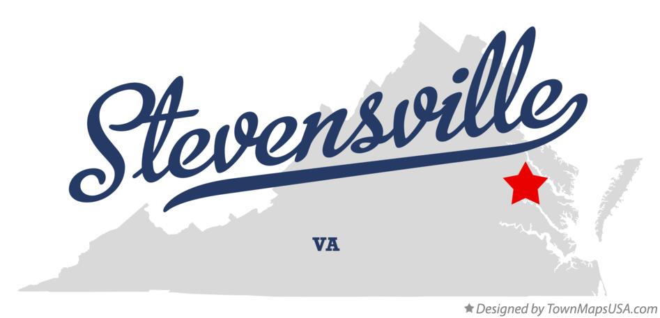 Map of Stevensville Virginia VA
