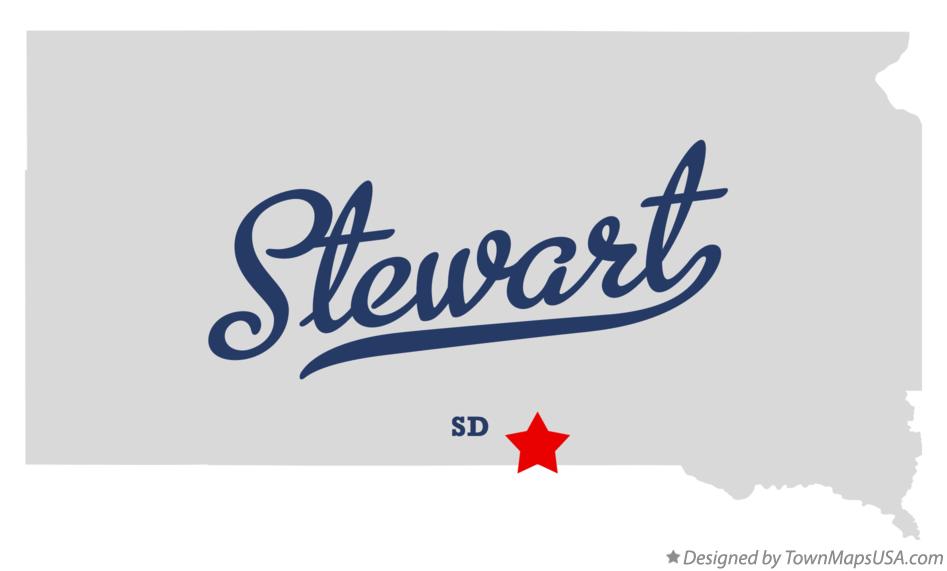 Map of Stewart South Dakota SD