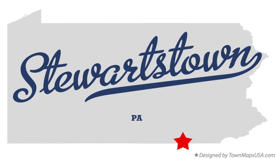 Map of Stewartstown Pennsylvania PA