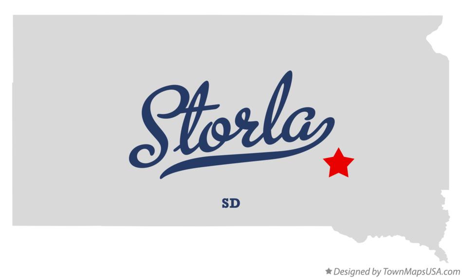 Map of Storla South Dakota SD