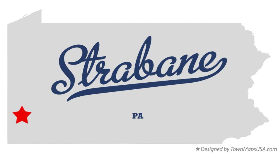 Map of Strabane Pennsylvania PA