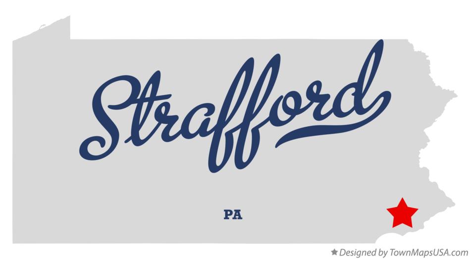 Map of Strafford Pennsylvania PA