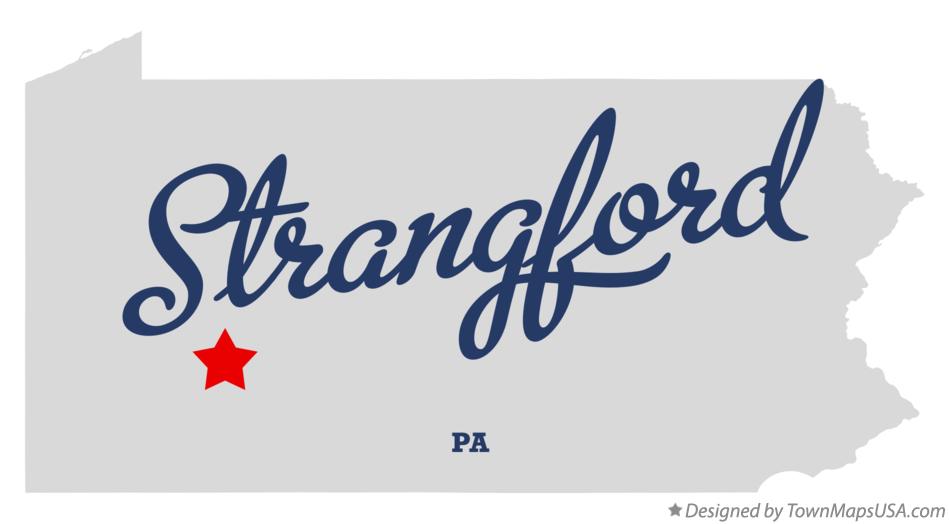 Map of Strangford Pennsylvania PA