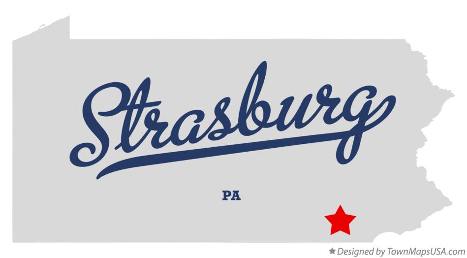 Map of Strasburg Pennsylvania PA
