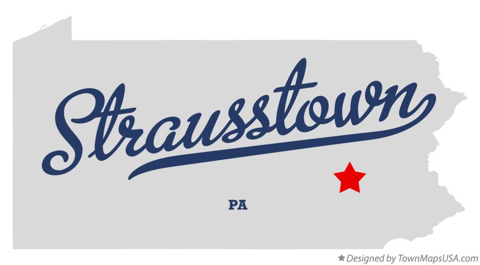 Map of Strausstown Pennsylvania PA